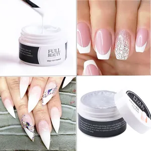 Gel de fibre blanc professionnel 15ml pour extension d'ongles en vue quatre grilles