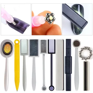 Herramienta de Imán de Ojo de Gato para Arte de Uñas Profesional para Esmalte de Uñas Bolígrafo Magnético para Accesorios de Manicura con Patrón de Flores