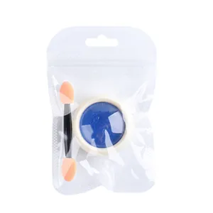 Solid aurora chrome nail powder set in retail bag with dual-tip sponge brush applicator