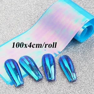 Pellicola olografica Aurora per nail art con effetto sfumato colorato 100x4cm