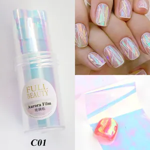 Vista dettagliata della pellicola Aurora C01 carta vetrata per effetti nail art olografici