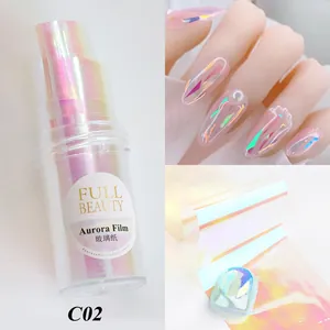 Dettaglio della pellicola Aurora C02 con carta vetrata iridescente rosa e viola
