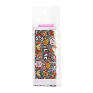 Fogli per nail art con design di tatuaggi vintage come serpenti, leopardi e rose