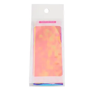 Autocollants holographiques nail art effet miroir laser aurora avec emballage de vente