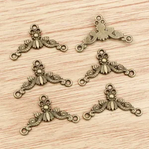 Vintage Bronze Verbinder mit floralem Relief für DIY Halsketten und Schmuckbau