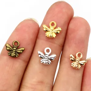 Kleine Bienen-Anhänger für DIY-Schmuck in Gold, Silber, Bronze und Roségold-Finish