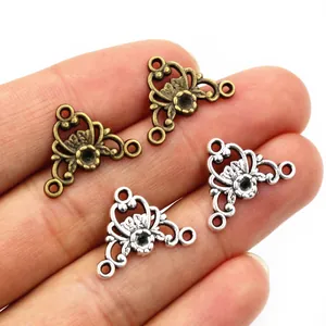 Antike Legierung Blume Dreieck Schmuckverbinder Mehrloch Filigran Charms Für DIY Halskette Armband Herstellung Zubehör