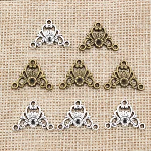 8er-Set Vintage-Blumenanhänger in Bronze und Silber für DIY-Schmuckherstellung