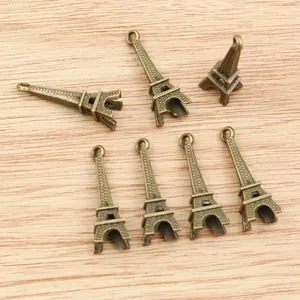 Vintage Bronze Eiffelturm Anhänger aus Legierung für DIY Schmuck und Halsketten Basteln