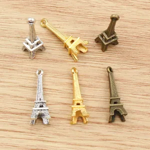 3D Eiffelturm Legierungsanhänger in Gold, Silber und Bronze für DIY-Schmuckherstellung
