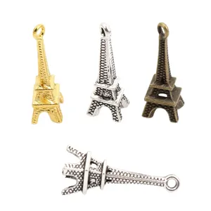 3D Eiffelturm Anhänger aus Legierung in Gold, Silber und Bronze für DIY Schmuck