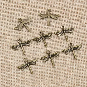 8er Set Vintage Libellenanhänger aus Bronzelegierung für DIY-Halsketten und Armbänder
