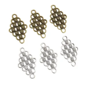 Vintage Gänseblümchen-Anhänger aus Legierung in Bronze und Silber für DIY-Schmuck
