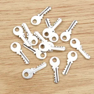 Silberne Schlüsselanhänger aus Legierung für DIY-Schmucksets mit fünfzehn 19x7mm Anhängern