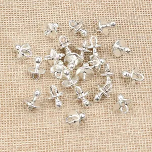 Silver alloy baby pacifier charms for DIY jewelry making necklace and bracelet crafts
