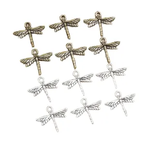 Detaillierte Libellenanhänger für DIY-Schmuck in Antik-Bronze und Silber Optik