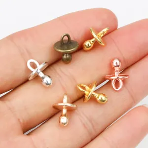 Mixed metal baby pacifier charms in gold, silver, bronze and rose gold finish for DIY