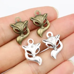 Vintage Zinc Alloy Fox Head Hollow Out Charms For Necklace Bracelet DIY Jewelry Making Accessories Antique Silver Bronze Animal Pendant