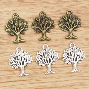 Tree of Life alloy charms in antique bronze and silver finish for DIY jewelry making