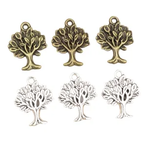 Tree of Life alloy pendants for DIY jewelry in vintage bronze and silver finishes