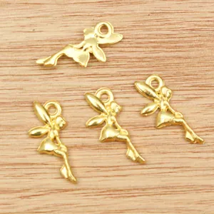 Golden fairy silhouette alloy pendants for DIY necklace and bracelet jewelry making
