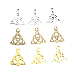 Triquetra Celtic knot triangle alloy pendants in silver, bronze and gold for DIY jewelry