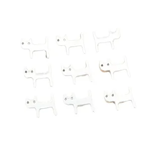 Nine silver swirl cat alloy pendants for DIY jewelry making displayed in a 3x3 grid