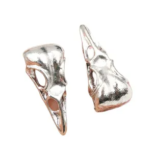 Silver bird skull skeleton alloy charms for DIY necklaces and jewelry making accessories