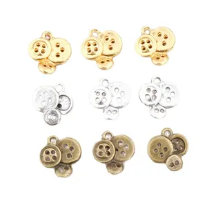 DIY legering knoop bedels voor sieraden in goud zilver en brons set van 9 stuks