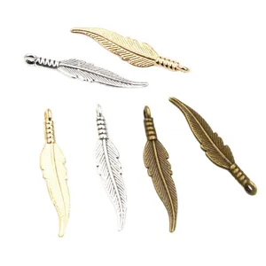 Pendentifs plumes en alliage or, argent et bronze pour la création de bijoux DIY