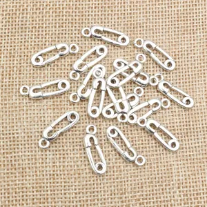 Pendentifs épingle à nourrice en argent pour bijoux DIY sur tissu de toile de jute