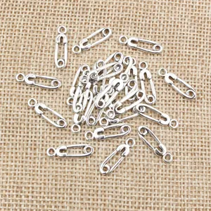 Pendentifs épingles de sûreté argentés en alliage pour création de bijoux DIY