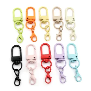 Colorful rotating lobster clasps for DIY crafts and keychains in ten vibrant matte finishes