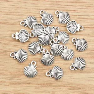 Pendentifs coquillages en alliage argenté antique pour la création de bijoux DIY