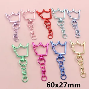 Détail de mousquetons en métal en forme de couronne en 9 couleurs pour porte-clés DIY