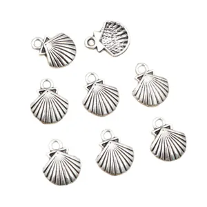Pendentifs coquillages en argent antique pour la création de bijoux DIY et colliers