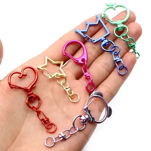 Fermoirs mousquetons colorés en forme de cœur et d'étoile pour bijoux DIY