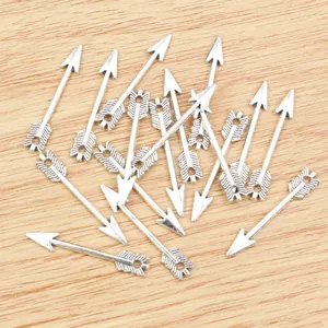 Lot de pendentifs flèches en alliage argenté pour la création de bijoux DIY