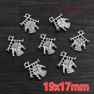 Macro view of 19x17mm antique silver alloy sweater charms for DIY jewelry making