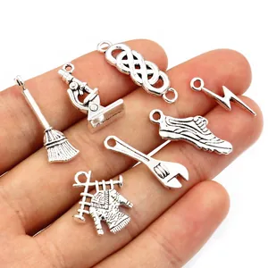 Antique Silver Zinc Alloy Charms Pendants For Jewelry Making DIY Handbags Bracelets Necklaces Tool Science Life Style Craft Supply