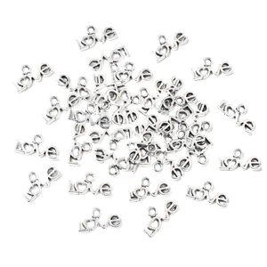 Silberne Love-Anhänger aus Legierung mit Herz-O für DIY-Schmuck und Halsketten basteln