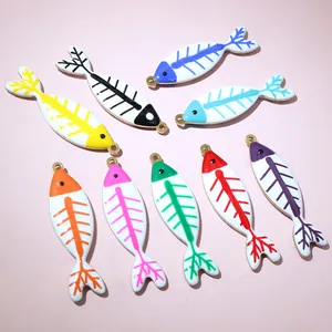 Pendenti a Lisca di Pesce in Acciaio Inossidabile Ciondoli Colorati in Smalto per Creazione di Gioielli DIY Accessori Artigianali