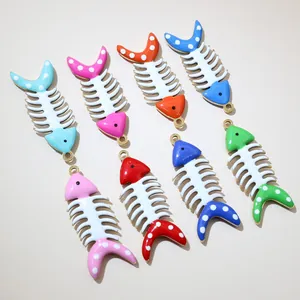 Ciondolo Lisca di Pesce in Smalto Acciaio Inossidabile Placcato Oro DIY Gioielli Accessori per Collana Donna