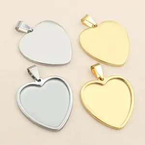 304 stainless steel heart pendants in gold and silver for DIY jewelry crafts