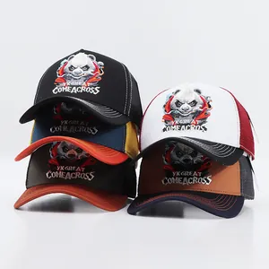 Collection of truck driver mesh caps featuring premium panda embroidery in five colors