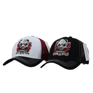 Trucker baseball caps with cool panda embroidery and breathable mesh backing in two colors