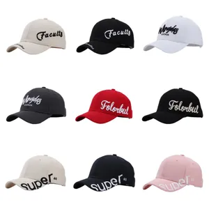 Unisex 3D Buchstaben Stickerei Baseballkappe Verstellbare Breite Krempe Sonnenhut Vintage Los Angeles Faculty Stil Kappe