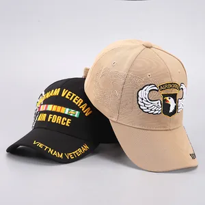 Tactical Military 3D Embroidery Eagle Baseball Cap Vietnam Veteran Air Force 101st Airborne Curved Brim Breathable Snapback Hat