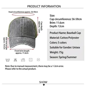 Berretto da baseball grigio invecchiato con rete verde e foro per la coda di cavallo