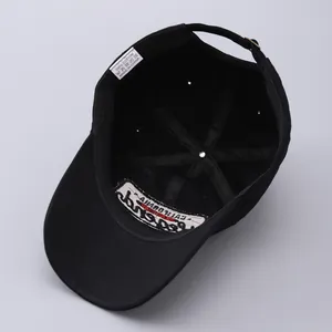 Detail of 100% cotton baseball cap interior with CALIFORNIA embroidery on the brim